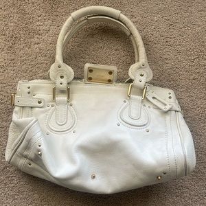 AUTHENTIC CHLOE Paddington Leather Satchel Off White Pre-owned Sold “As Is”